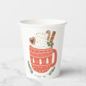 Gemütliches Up heiß Schokolade Weihnachten Pappbecher (Vorderseite)