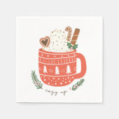 Gemütliches Up heiß Schokolade Weihnachten Serviette (Vorderseite)