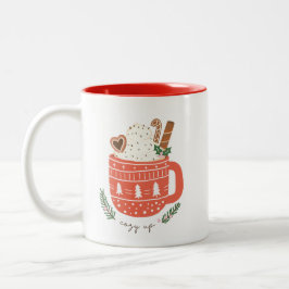 Gemütliches Up heiß Schokolade Weihnachten Zweifarbige Tasse