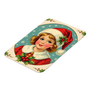 Gemütliches viktorianisches Weihnachtsmädchen Magnet