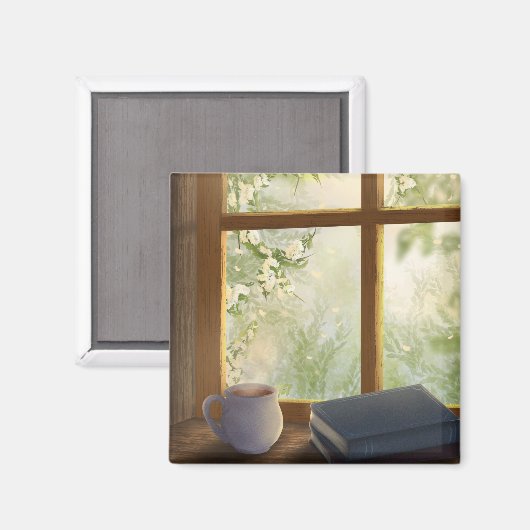 Gemütliches Vintages Fenstermagnet Magnet (Vorderseite/Rückseite)