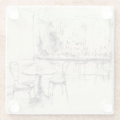 Gemütliches Vintages Restaurant Räume Glasuntersetzer (Rückseite)