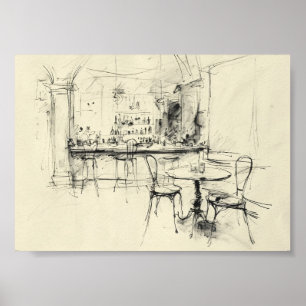 Gemütliches Vintages Restaurant Räume Poster