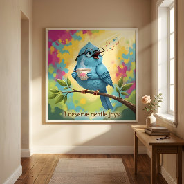 Gemütliches Vogel-Ästhetik Glänzendes Poster