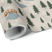 Gemütliches Wald-Dorf-Geschenkpapier Geschenkpapier (Rolleneckpunkt)