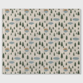 Gemütliches Wald-Dorf-Geschenkpapier Geschenkpapier (Flach)