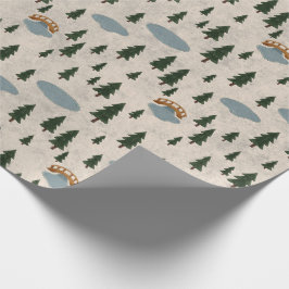 Gemütliches Wald-Dorf-Geschenkpapier Geschenkpapier