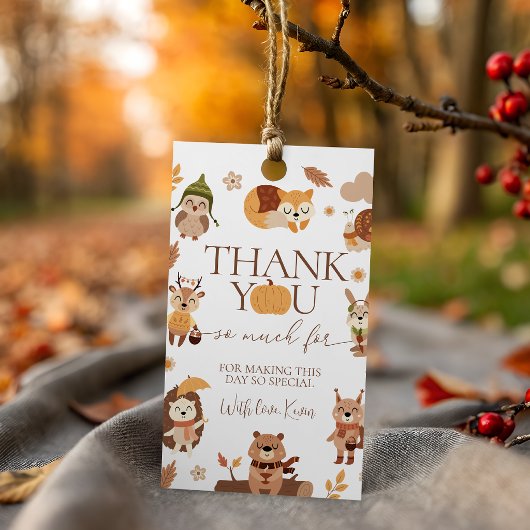 Gemütliches Wald-Wild-One-Dankeschön-Tag Geschenkanhänger
