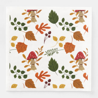 Gemütliches warmes Herbstlaub Muster Thanksgiving Serviette