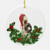 Gemütliches warmes Hühnchen Keramik Ornament (Hinten)