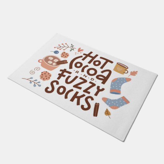 Gemütliches warmes Kokospalmen und Fuzzy Socks Des Fußmatte (Schrägansicht)