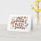 Gemütliches warmes Kokospalmen und Fuzzy Socks Des Karte (Gelbe Blume)