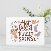 Gemütliches warmes Kokospalmen und Fuzzy Socks Des Karte (Stehend Vorderseite)