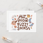 Gemütliches warmes Kokospalmen und Fuzzy Socks Des Karte (Vorderseite/Rückseite Beispiel)