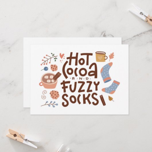 Gemütliches warmes Kokospalmen und Fuzzy Socks Des Karte (Vorderseite/Rückseite Beispiel)