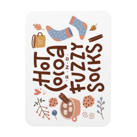 Gemütliches warmes Kokospalmen und Fuzzy Socks Des Magnet (Vertikal)