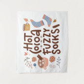 Gemütliches warmes Kokospalmen und Fuzzy Socks Des Wandteppich (Vorderseite)