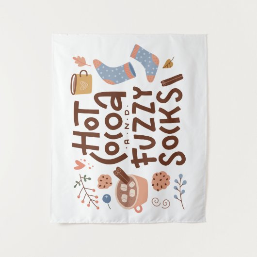 Gemütliches warmes Kokospalmen und Fuzzy Socks Des Wandteppich (Vorderseite)