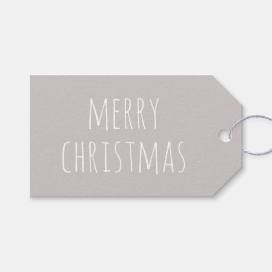 Gemütliches warmes Licht Grau Weihnachten | Winter Geschenkanhänger (Vorderseite (Horizontal))