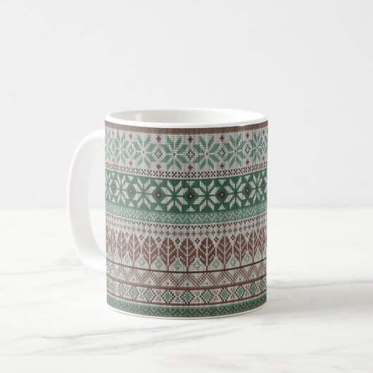 Gemütliches warmes Stricken Kaffeetasse (Vorderseite Links)