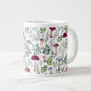 Gemütliches Wasserfarben-Pilzmuster Jumbo-Tasse