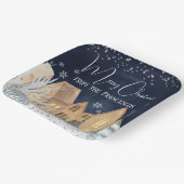 Gemütliches Watercolor Winterdorf Weihnachten Pappteller (Gewinkelt)