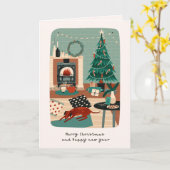 Gemütliches Weihnachten auf der Zuhause mit dem Hu Karte (Gelbe Blume)