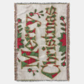 Gemütliches Weihnachten: bestickte Fleeceweiden Decke (Vorderseite Vertikal)