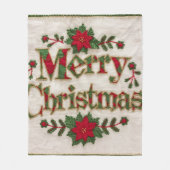 Gemütliches Weihnachten: bestickte Fleeceweiden Fleecedecke (Vorderseite)