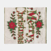 Gemütliches Weihnachten: bestickte Fleeceweiden Fleecedecke (Vorderseite (Horizontal))