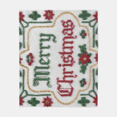 Gemütliches Weihnachten: bestickte Fleeceweiden Fleecedecke (Vorderseite)