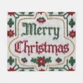 Gemütliches Weihnachten: bestickte Fleeceweiden Fleecedecke (Vorderseite (Horizontal))