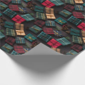 Gemütliches Weihnachten Kariert: Winter Digital Pa Geschenkpapier (Ecke)