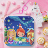 Gemütliches Weihnachten - Neues Jahr. Mädchen und  Pappteller (Party)