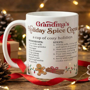 Gemütliches Weihnachten, süße Oma Heiße Schokolade Kaffeetasse