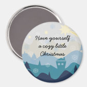 Gemütliches Weihnachten wünscht Retro Magnet (Vorderseite/Rückseite)