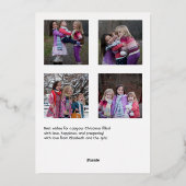 Gemütliches Weihnachts-Feuerwerk Folien Feiertagskarte (Rückseite)