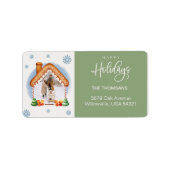 Gemütliches Weihnachts-Foto Rücksendeadresse Adressaufkleber (Vorne)