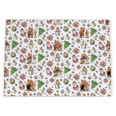 Gemütliches Weihnachts-Gingerbär-Foto-Foto Muster Große Geschenktüte (Vorderseite)