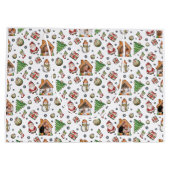 Gemütliches Weihnachts-Gingerbär-Foto-Foto Muster Große Geschenktüte (Rückseite)