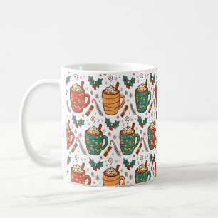Gemütliches Weihnachts-Kaffeetassen-Muster Kaffeetasse