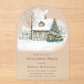 Gemütliches Weihnachts- oder Weihnachtsfest - Part Acryleinladungen (Vorderseite)