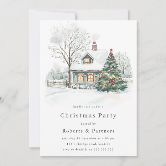 Gemütliches Weihnachts- oder Weihnachtsfest - Part Einladung (Vorderseite)