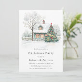 Gemütliches Weihnachts- oder Weihnachtsfest - Part Einladung (Stehend Vorderseite)