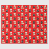 Gemütliches Weihnachts-Teddy-Bär Custom-Foto Geschenkpapier (Flach)