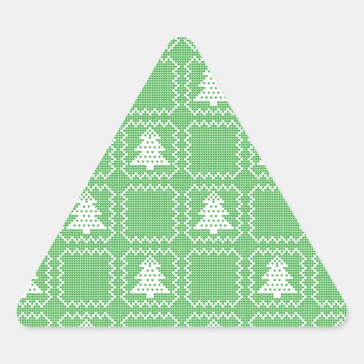 Gemütliches Weihnachtsbaum hässlich Pullover Schac Dreieckiger Aufkleber (Vorderseite)