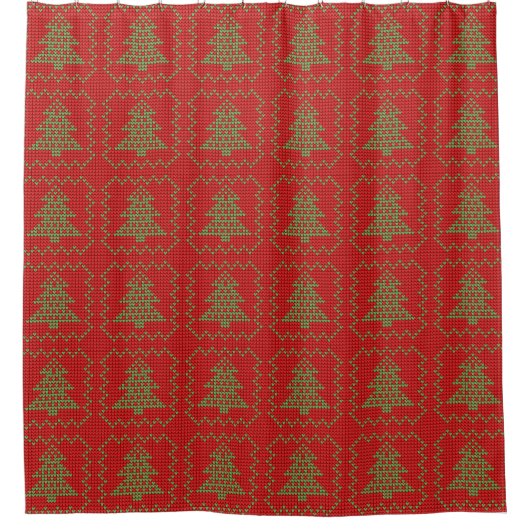 Gemütliches Weihnachtsbaum hässlich Pullover Schac Duschvorhang (Vorderseite)