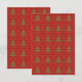Gemütliches Weihnachtsbaum hässlich Pullover Schac Einladung (Vorne/Hinten)
