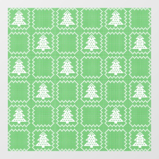 Gemütliches Weihnachtsbaum hässlich Pullover Schac Fensteraufkleber (Blatt)