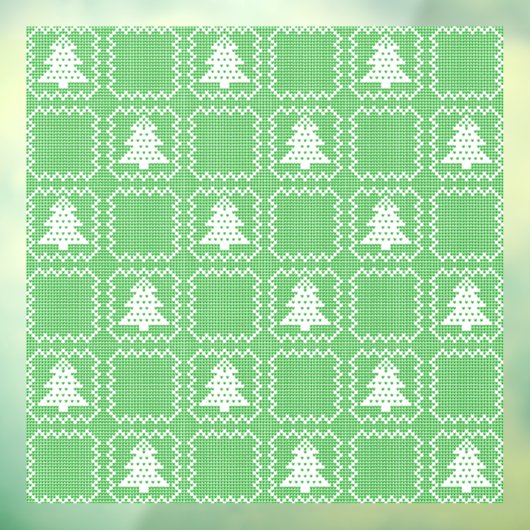 Gemütliches Weihnachtsbaum hässlich Pullover Schac Fensteraufkleber (Blatt 3)